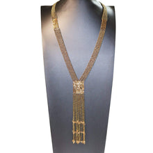 Load image into Gallery viewer, Womens Seed Bead Brown Six Strand Infinity Necklace with Tassel