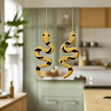 Load image into Gallery viewer, Curved Snake Stud Earrings Unisex Adult in Gold or Silver Tone