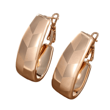 Load image into Gallery viewer, Womens Small Hoop Checkered Bronze Earrings Lightweight