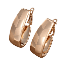 Load image into Gallery viewer, Womens Small Hoop Checkered Bronze Earrings Lightweight
