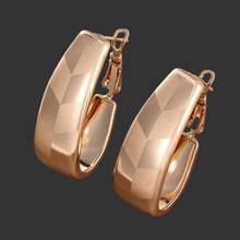 Load image into Gallery viewer, Womens Small Hoop Checkered Bronze Earrings Lightweight