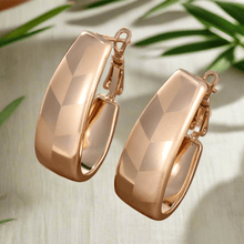 Load image into Gallery viewer, Womens Small Hoop Checkered Bronze Earrings Lightweight