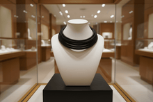 Load image into Gallery viewer, Womens 5 Strand Collar Statement Necklace in Black Gold or Gray