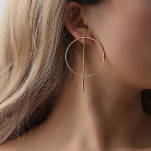 Womens Hoop Bar Stud Earrings Silver Gold Black Tone