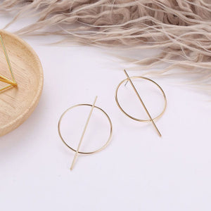 Womens Hoop Bar Stud Earrings Silver Gold Black Tone