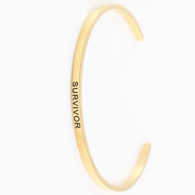 Load image into Gallery viewer, Stainless Steel Gold Survivor Cuff Bangle Bracelet Unisex Adult