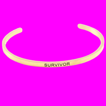 Load image into Gallery viewer, Stainless Steel Gold Survivor Cuff Bangle Bracelet Unisex Adult