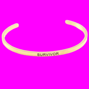 Stainless Steel Gold Survivor Cuff Bangle Bracelet Unisex Adult
