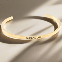 Load image into Gallery viewer, Stainless Steel Gold Survivor Cuff Bangle Bracelet Unisex Adult
