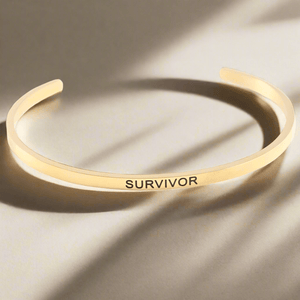 Stainless Steel Gold Survivor Cuff Bangle Bracelet Unisex Adult