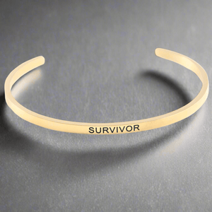 Stainless Steel Gold Survivor Cuff Bangle Bracelet Unisex Adult