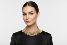 Load image into Gallery viewer, Womens 5 Strand Collar Statement Necklace in Black Gold or Gray