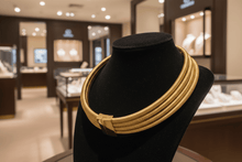 Load image into Gallery viewer, Womens 5 Strand Collar Statement Necklace in Black Gold or Gray