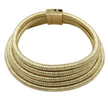 Load image into Gallery viewer, Womens 5 Strand Collar Statement Necklace in Black Gold or Gray