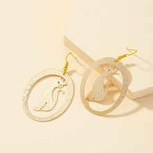 Load image into Gallery viewer, Womens Gold Tone Hoop Glitter Cat Earrings