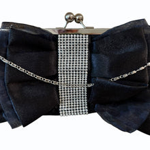 Load image into Gallery viewer, Clutch Black Satin Evening Purse Studded Handbag