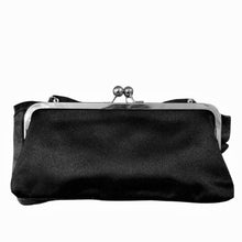 Load image into Gallery viewer, Clutch Black Satin Evening Purse Studded Handbag