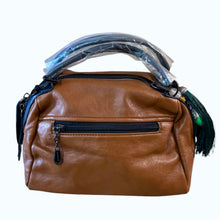 Load image into Gallery viewer, Womens Brown Vegan Soft Leather Handbag with added Long Strap