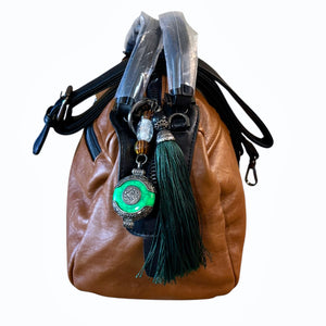 Womens Brown Vegan Soft Leather Handbag with added Long Strap
