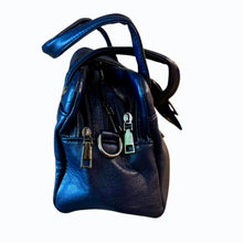 Load image into Gallery viewer, Womens Blue Vegan Leather Tote Handbag with Long Strap