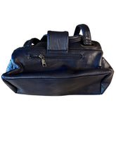 Load image into Gallery viewer, Womens Blue Vegan Leather Tote Handbag with Long Strap