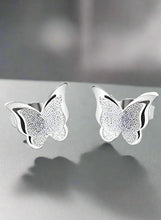 Load image into Gallery viewer, Womens Stainless Steel Shimmering Butterfly Stud Earrings