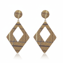 Load image into Gallery viewer, Womens Fabric Diamond Shape Earrings