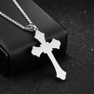Mens Stainless Steel Pendant Black Necklace