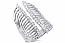Load image into Gallery viewer, Womens Sterling Silver .925 Paved Zironia Cocktail Ring