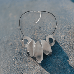 Womens Vintage Silver Pendant Statement Necklace