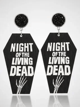 Load image into Gallery viewer, Black Wood Earrings Night Of The Living Dead Unisex Adult