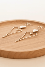 Load image into Gallery viewer, Womens Gold Heart Dangle Drop Lightweight‎ Earrings
