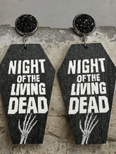 Load image into Gallery viewer, Black Wood Earrings Night Of The Living Dead Unisex Adult