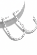 Load image into Gallery viewer, Womens Silver Curve Earrings Fashion Jewelry
