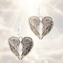 Load image into Gallery viewer, Womens Stainless Steel Angel Wing Heart Earrings‎