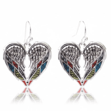 Load image into Gallery viewer, Womens Stainless Steel Angel Wing Heart Earrings‎