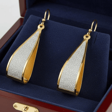 Load image into Gallery viewer, Womens Gold Silver Glitter‎ Sparkle Teardrop Earrings