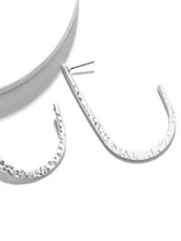 Load image into Gallery viewer, Womens Silver Curve Earrings Fashion Jewelry