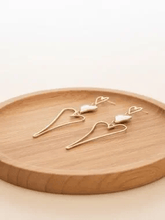 Load image into Gallery viewer, Womens Gold Heart Dangle Drop Lightweight‎ Earrings