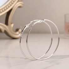 Load image into Gallery viewer, Womens Silver Hoop Earrings Fashion Jewelry