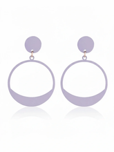 Load image into Gallery viewer, Womens Small Purple Hoop Earrings
