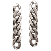 Load image into Gallery viewer, Womens Silver Tone Dangle Chain‎ Earrings
