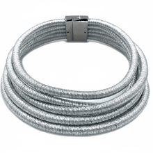 Load image into Gallery viewer, Womens 5 Strand Silver‎ Collar Statement Necklace