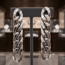 Load image into Gallery viewer, Womens Silver Tone Dangle Chain‎ Earrings