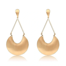 Load image into Gallery viewer, Womens Gold Teardrop‎ Metal 4" Earrings