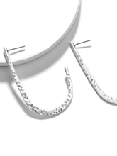 Load image into Gallery viewer, Womens Silver Curve Earrings Fashion Jewelry