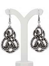 Load image into Gallery viewer, Womens Vintage Silver Tone Knot Design Earrings