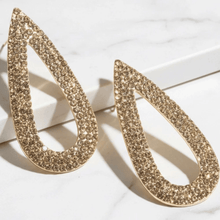 Load image into Gallery viewer, Womens Teardrop Gold Crystal‎ Sparkling Post Earrings