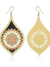 Load image into Gallery viewer, Womens‎ Golden Flower Drip Oil Earrings