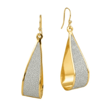 Load image into Gallery viewer, Womens Gold Silver Glitter‎ Sparkle Teardrop Earrings